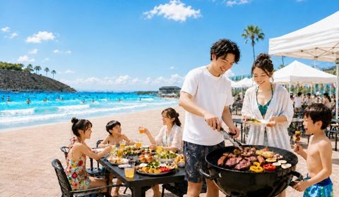 炭火BBQを楽しむイメージ